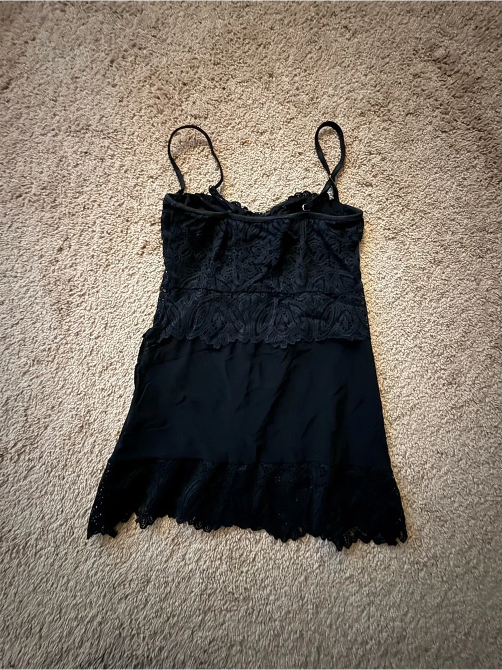 Black Lace Lingerie Slip Tank Cami - Picture 2 of 4